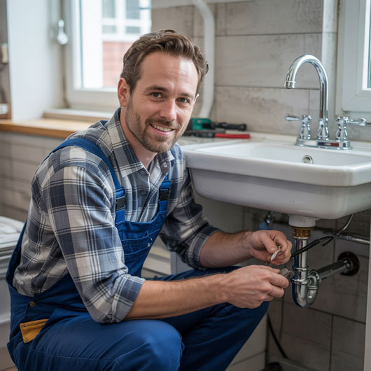 Handyman working in a Swansea home